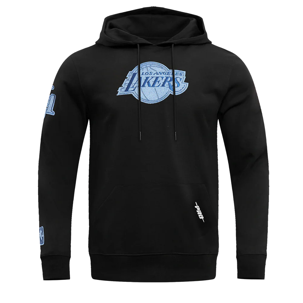 NBA LOS ANGELES LAKERS VARSITY BLUES MEN'S PULLOVER HOODIE (BLACK)