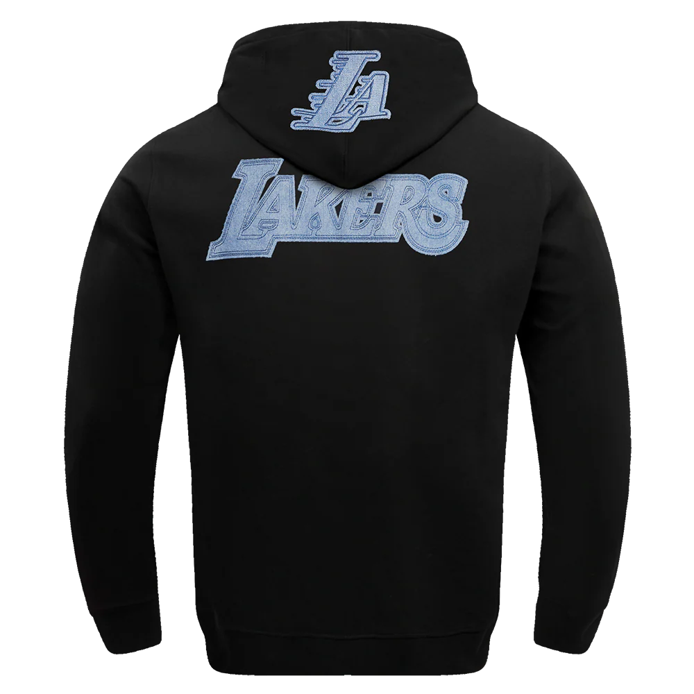 NBA LOS ANGELES LAKERS VARSITY BLUES MEN'S PULLOVER HOODIE (BLACK) - Image 3