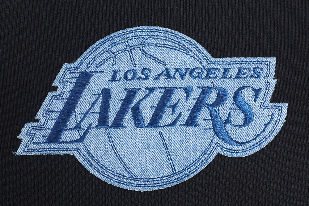 NBA LOS ANGELES LAKERS VARSITY BLUES MEN'S PULLOVER HOODIE (BLACK) - Image 5