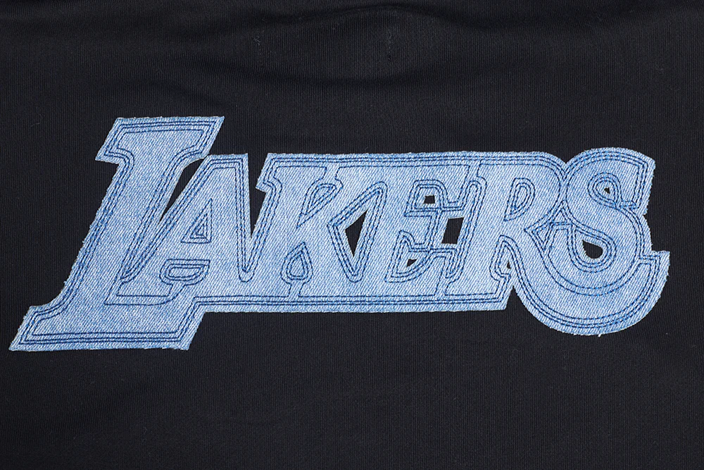NBA LOS ANGELES LAKERS VARSITY BLUES MEN'S PULLOVER HOODIE (BLACK) - Image 7