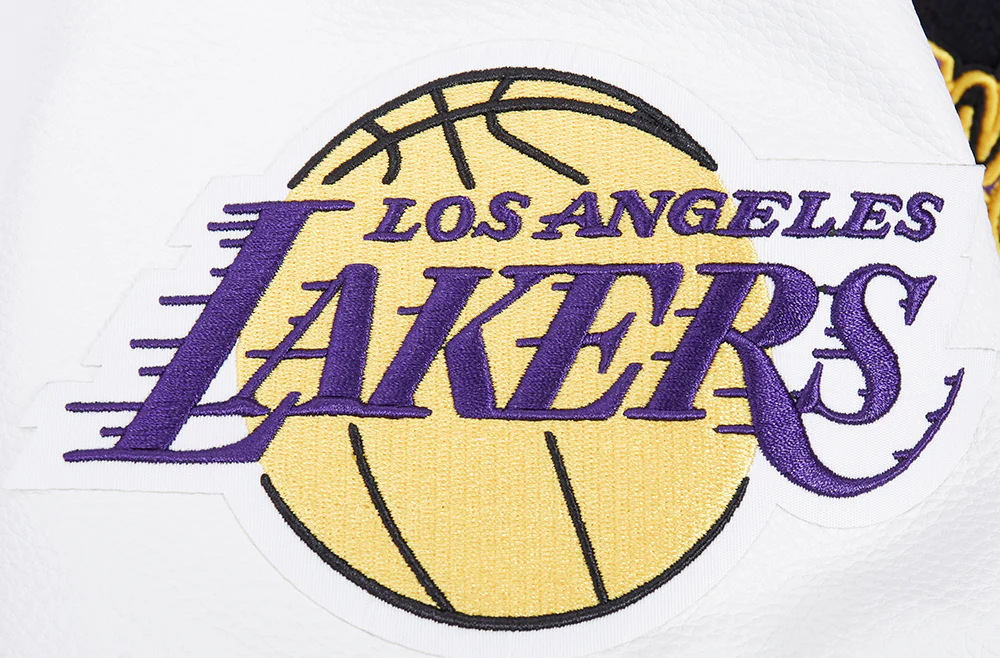 NBA LOS ANGELES LAKERS SCRIPT TAIL MEN'S RIB WOOL VARSITY (BLACK/WHITE) - Image 7