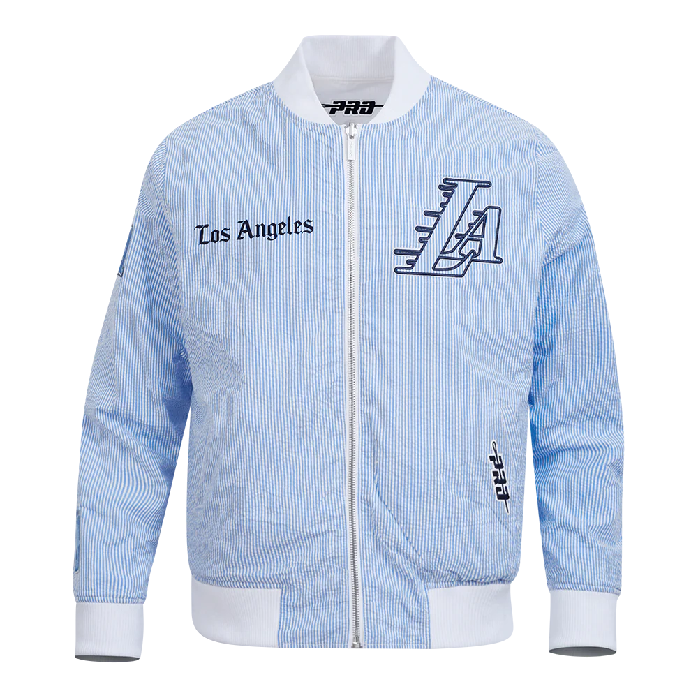 NBA LOS ANGELES LAKERS COUNTRY CLUB MEN'S SEERSUCKER JACKET (SEERSUCKER BLUE)