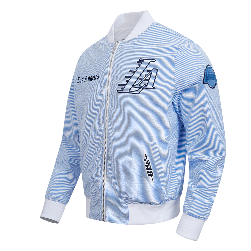 NBA LOS ANGELES LAKERS COUNTRY CLUB MEN'S SEERSUCKER JACKET (SEERSUCKER BLUE) - Image 2