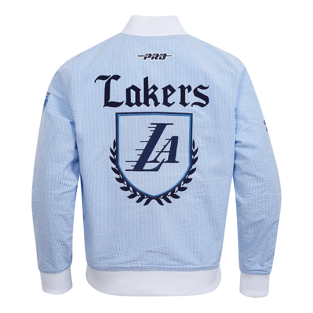 NBA LOS ANGELES LAKERS COUNTRY CLUB MEN'S SEERSUCKER JACKET (SEERSUCKER BLUE) - Image 3