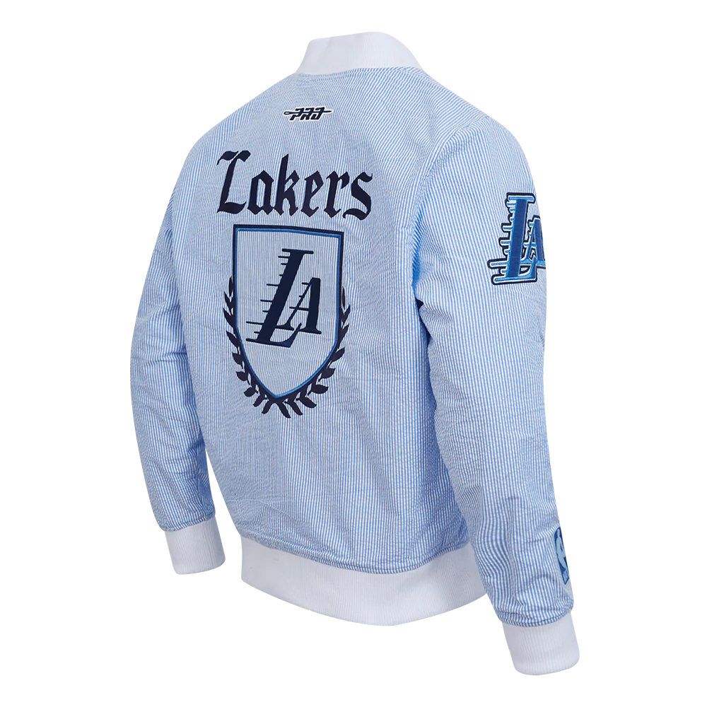 NBA LOS ANGELES LAKERS COUNTRY CLUB MEN'S SEERSUCKER JACKET (SEERSUCKER BLUE) - Image 4