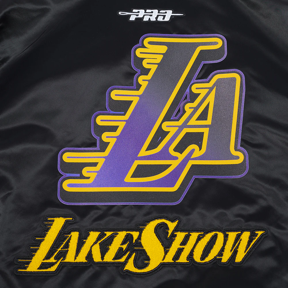 NBA LOS ANGELES LAKERS CITY EDITION 24-25 MEN'S RIB SATIN JACKET (BLACK/PURPLE) - Image 8