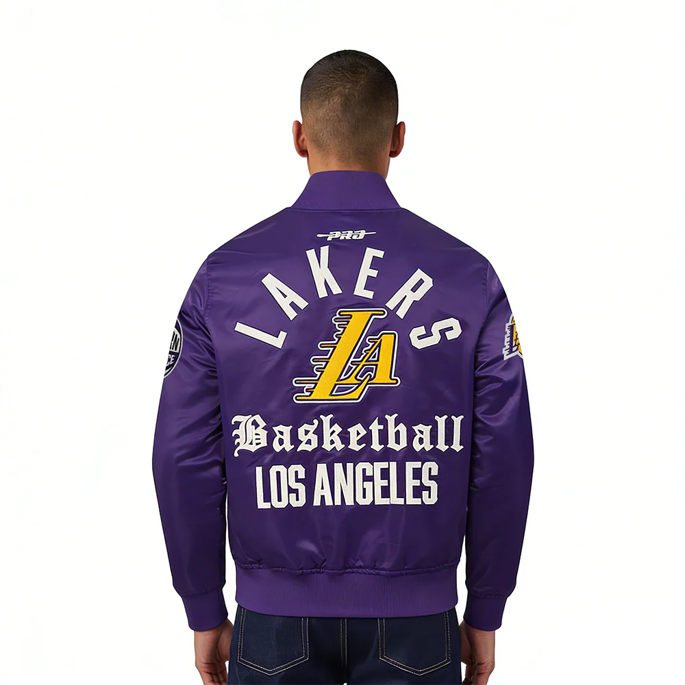 NBA LOS ANGELES LAKERS MODERN ORIGINALS MEN'S SATIN JACKET (Purple) - Image 2
