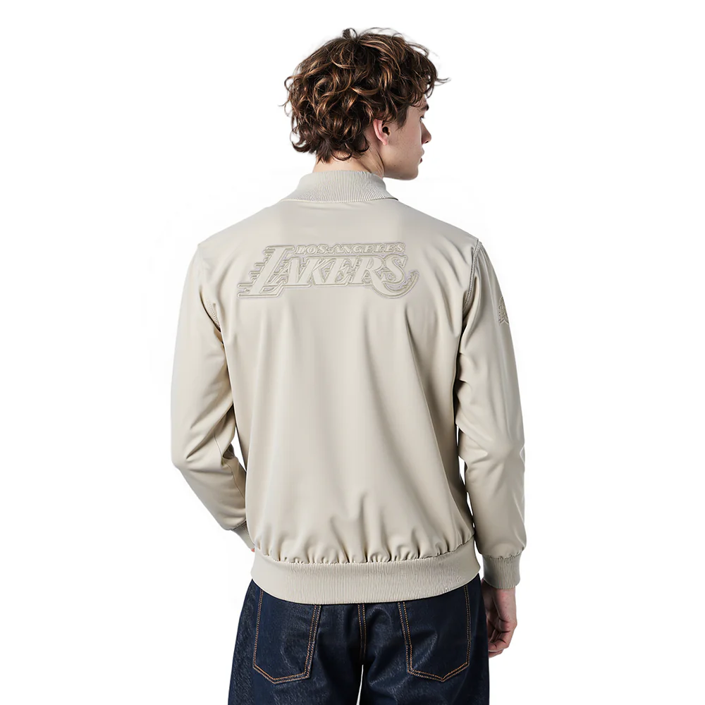 NBA LOS ANGELES LAKERS NEUTRAL MEN'S TWILL JACKET (TAUPE) - Image 2
