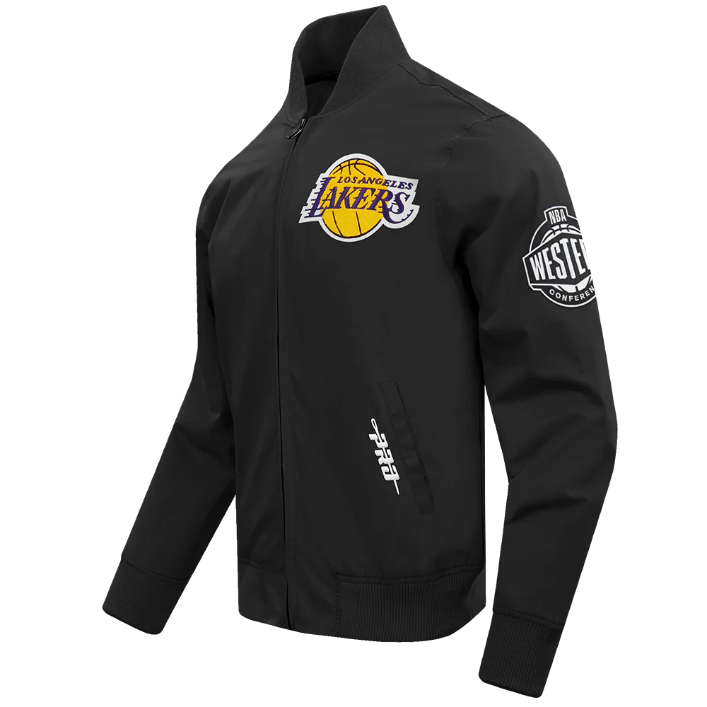 NBA LOS ANGELES LAKERS LIVING LARGE MEN'S TWILL JACKET (BLACK) - Image 3
