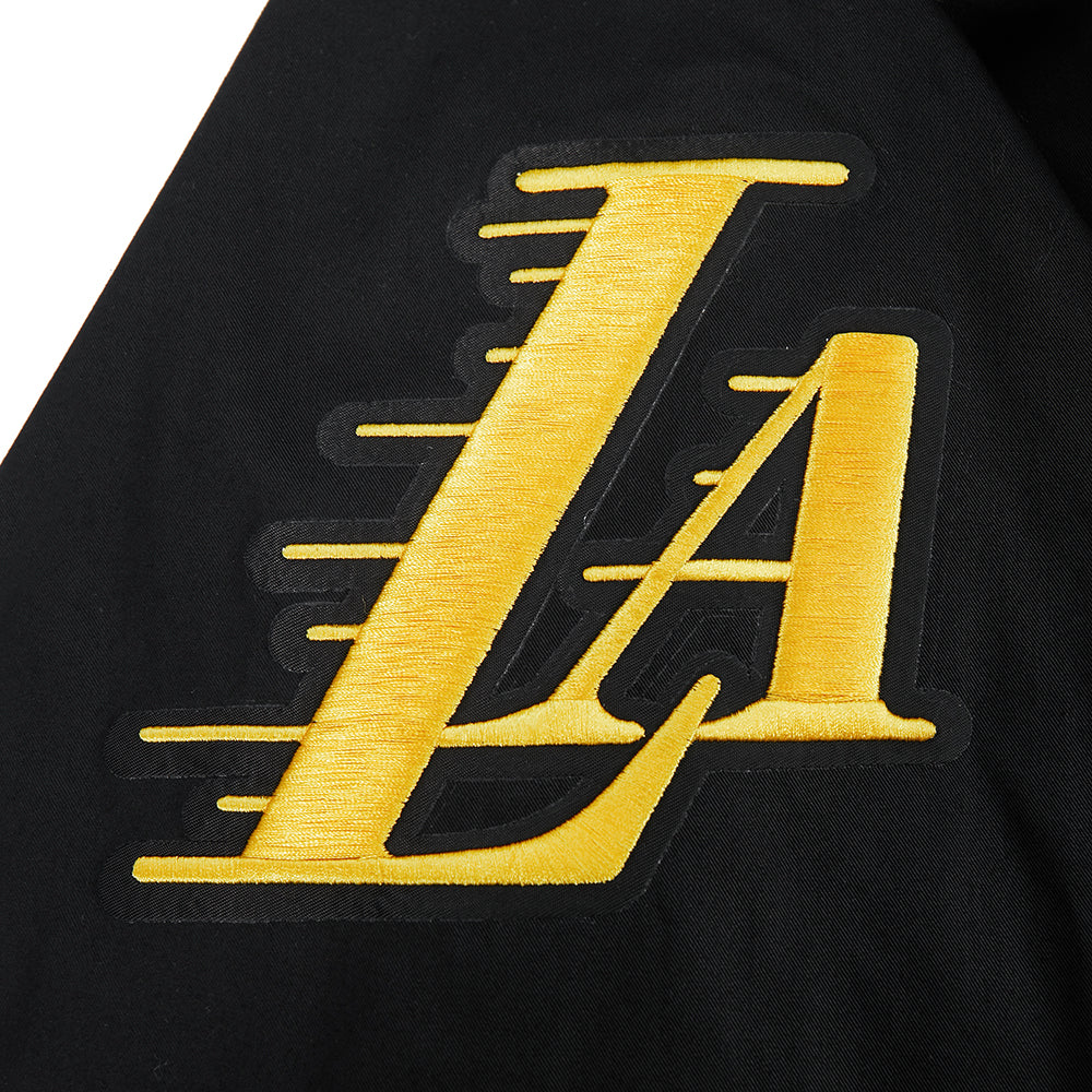 NBA LOS ANGELES LAKERS LIVING LARGE MEN'S TWILL JACKET (BLACK) - Image 8