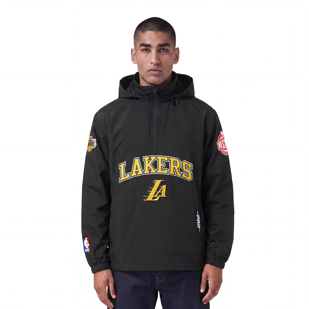 NBA LOS ANGELES LAKERS PRE GAME MEN'S JACKET (BLACK) - Image 3