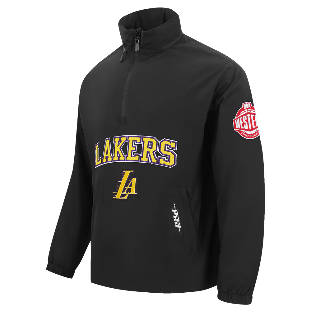 NBA LOS ANGELES LAKERS PRE GAME MEN'S JACKET (BLACK) - Image 5