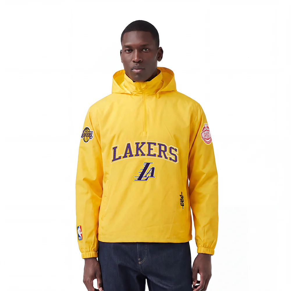 NBA LOS ANGELES LAKERS PRE GAME MEN'S JACKET (YELLOW) - Image 2