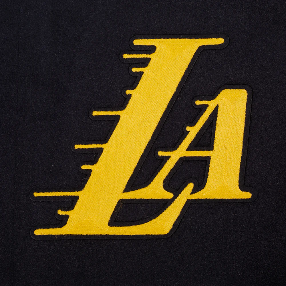 NBA LOS ANGELES LAKERS FIRST TEAM MEN'S VARSITY JACKET (JET BLACK) - Image 6