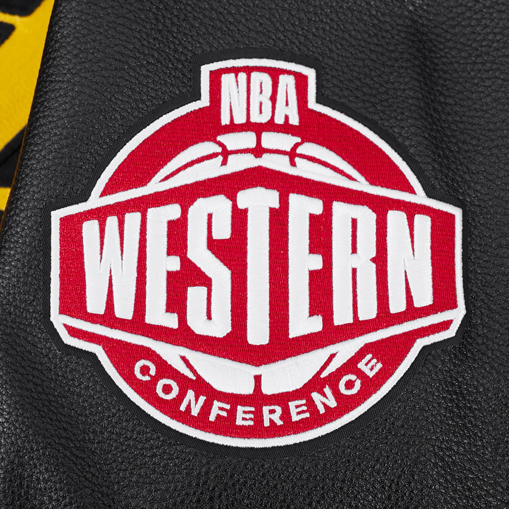 NBA LOS ANGELES LAKERS FIRST TEAM MEN'S VARSITY JACKET (JET BLACK) - Image 7