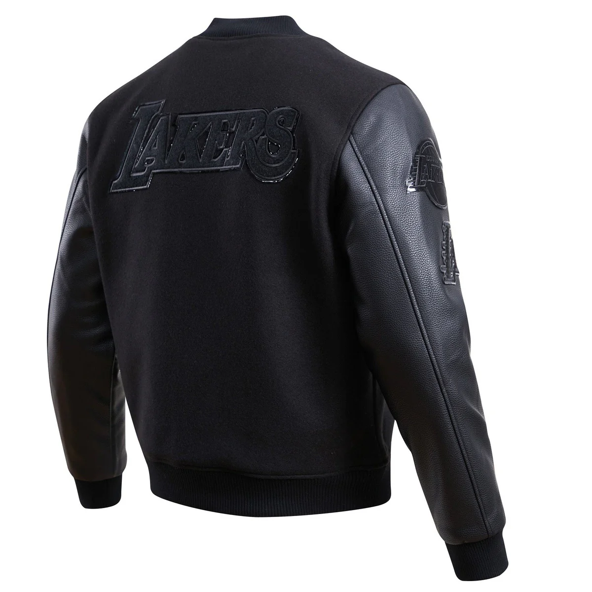 NBA LOS ANGELES LAKERS TRIPLE BLACK MEN'S VARSITY JACKET (BLACK) - Image 2