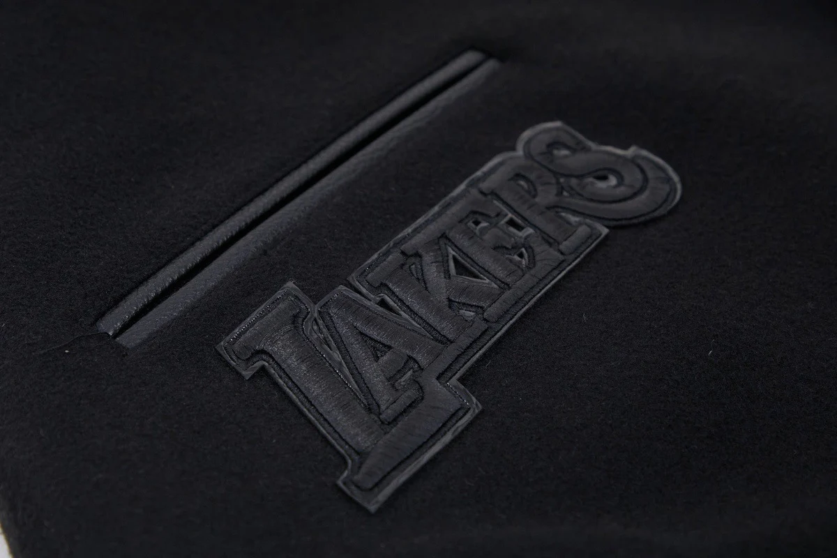 NBA LOS ANGELES LAKERS TRIPLE BLACK MEN'S VARSITY JACKET (BLACK) - Image 5
