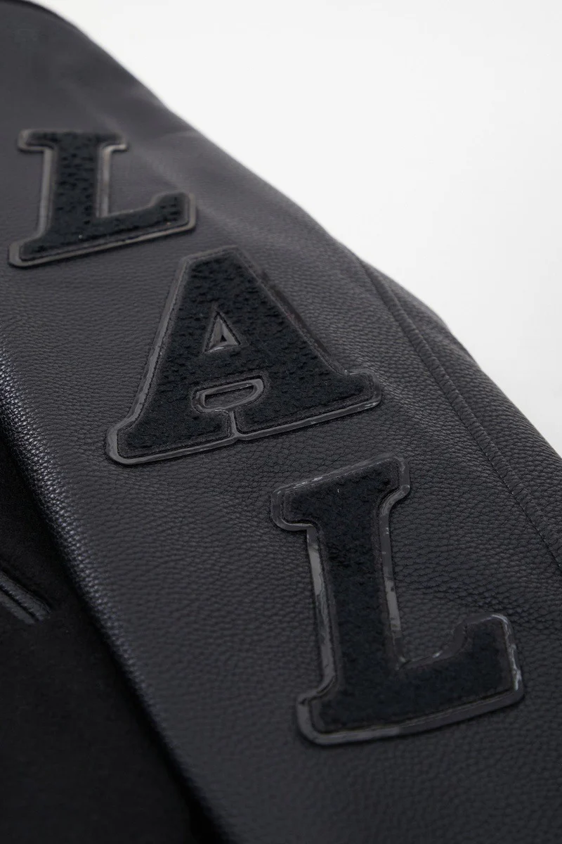 NBA LOS ANGELES LAKERS TRIPLE BLACK MEN'S VARSITY JACKET (BLACK) - Image 7