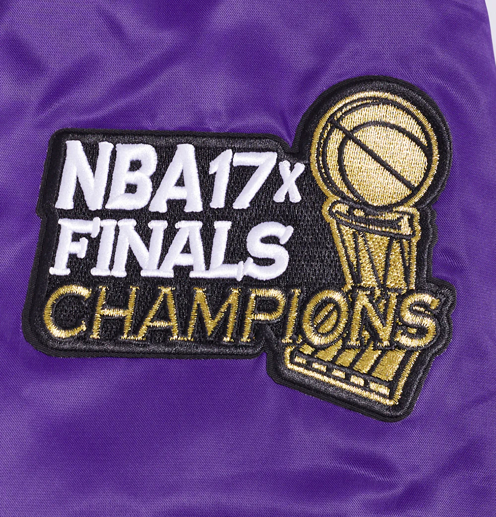 NBA LOS ANGELES LAKERS GRADIENT LOGO MEN'S SATIN JACKET (PURPLE) - Image 6