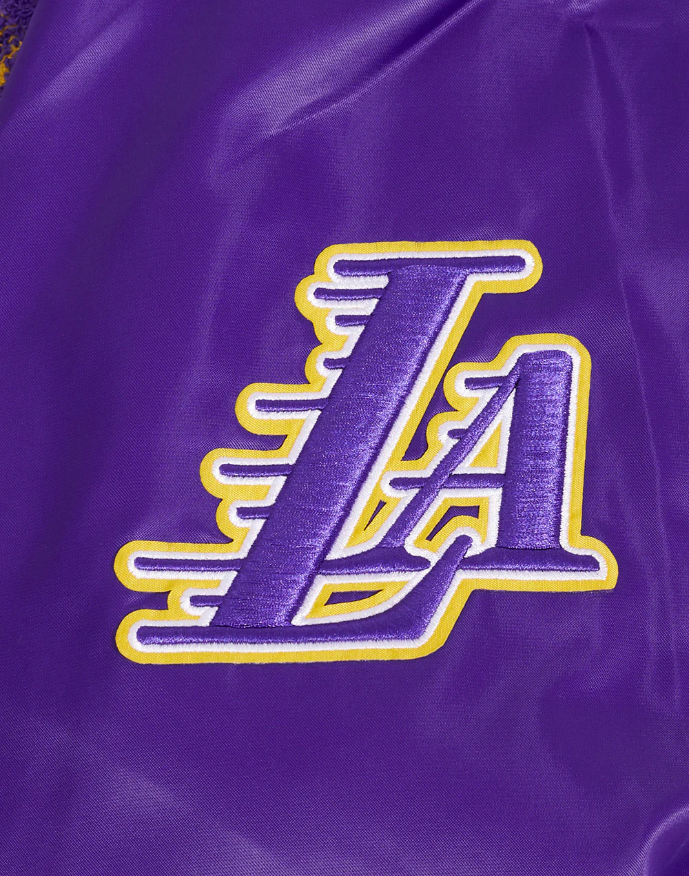 NBA LOS ANGELES LAKERS GRADIENT LOGO MEN'S SATIN JACKET (PURPLE) - Image 7