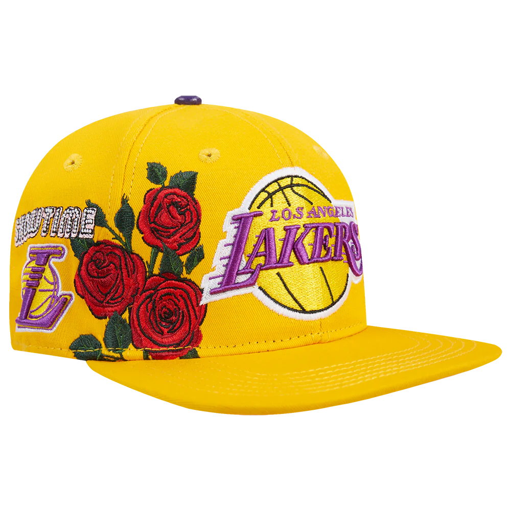 NBA LOS ANGELES LAKERS CITY DOUBLE FRONT LOGO UNISEX SNAPBACK HAT (YELLOW/PINK) - Image 5