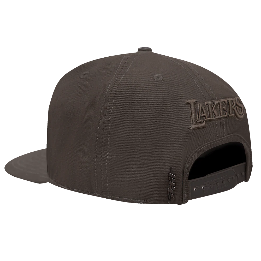 NBA LOS ANGELES LAKERS NEUTRAL WOOL UNISEX SNAPBACK HAT (DARK TAUPE) - Image 3