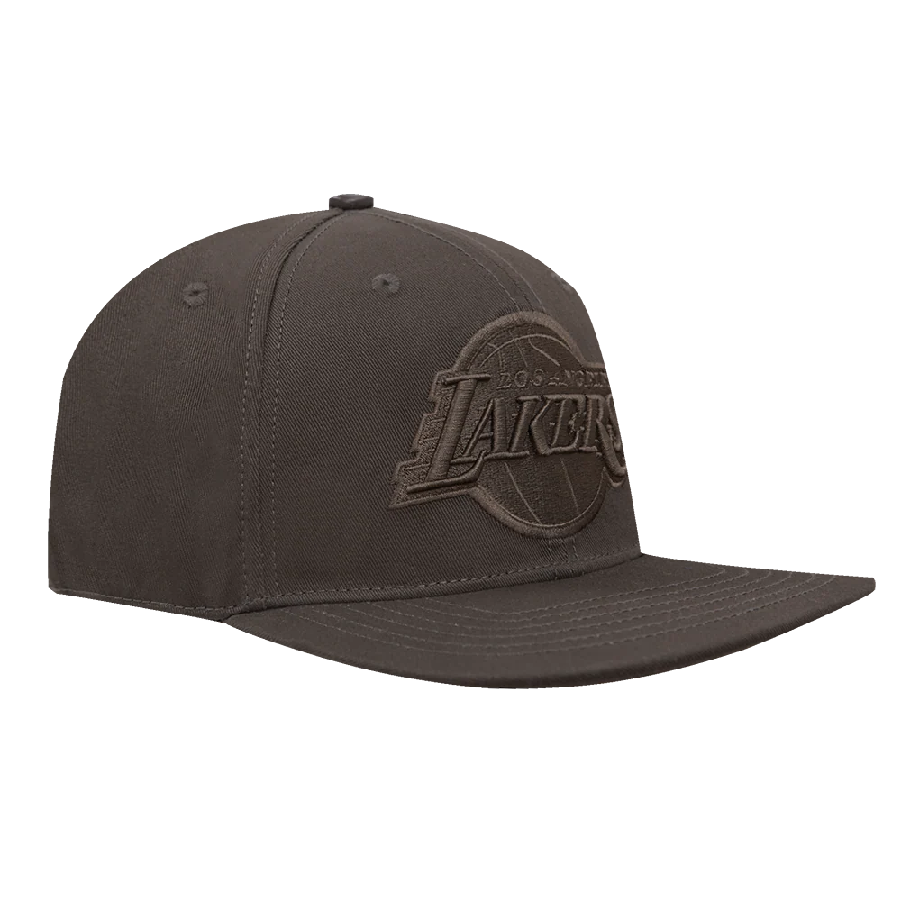 NBA LOS ANGELES LAKERS NEUTRAL WOOL UNISEX SNAPBACK HAT (DARK TAUPE) - Image 4