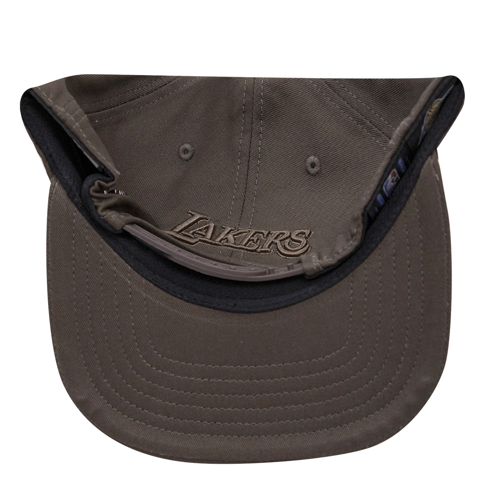 NBA LOS ANGELES LAKERS NEUTRAL WOOL UNISEX SNAPBACK HAT (DARK TAUPE) - Image 7