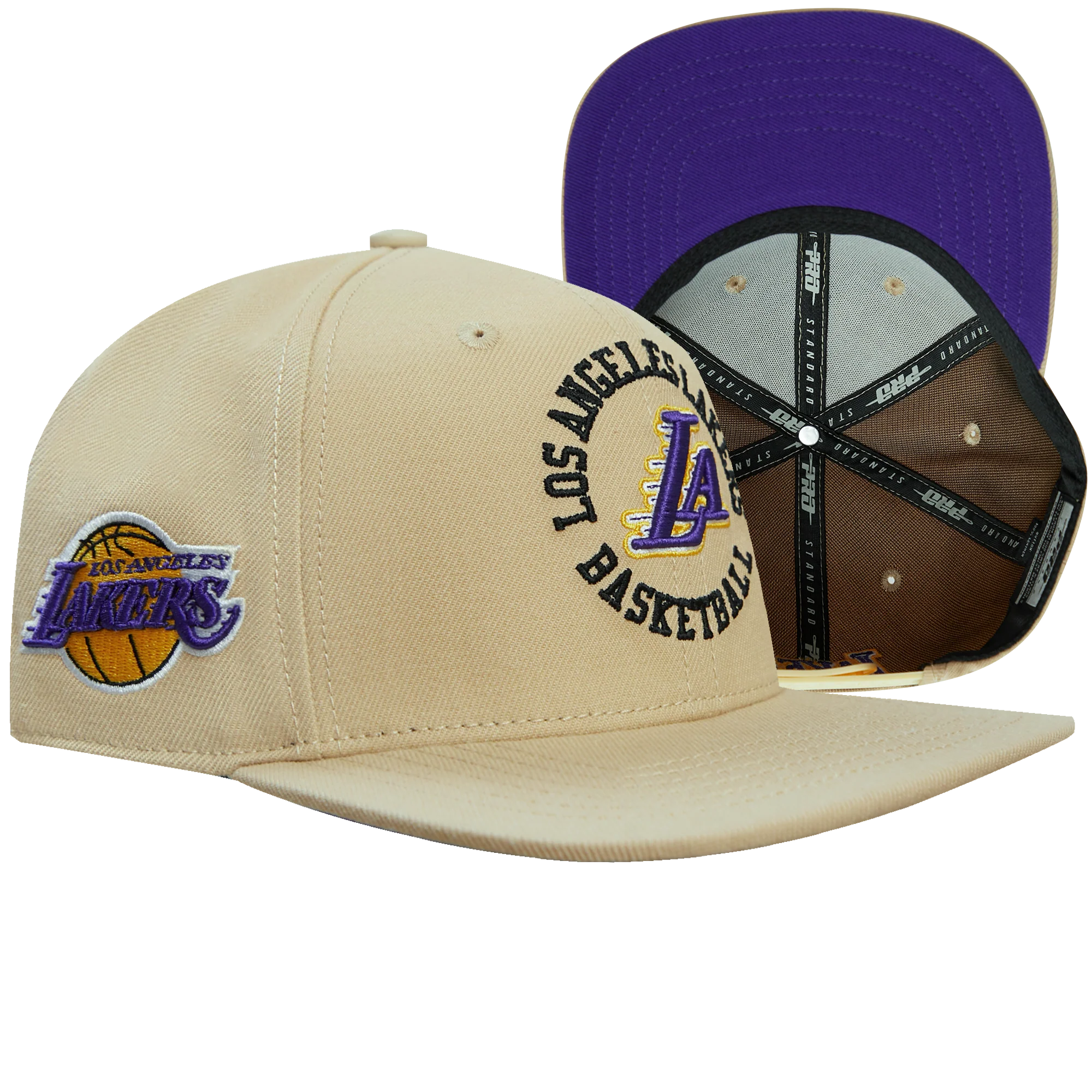 NBA LOS ANGELES LAKERS HYBRID UNISEX WOOL SNAPBACK HAT (KHAKI) - Image 8