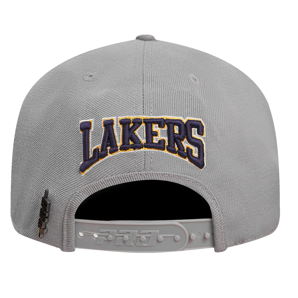 NBA LOS ANGELES LAKERS CREST EMBLEM UNISEX WOOL SNAPBACK HAT (GRAY) - Image 4