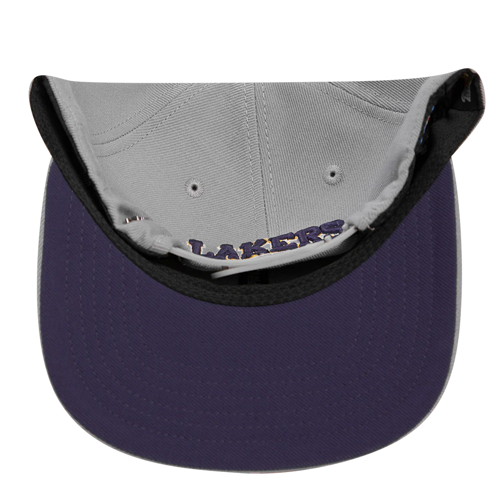 NBA LOS ANGELES LAKERS CREST EMBLEM UNISEX WOOL SNAPBACK HAT (GRAY) - Image 7