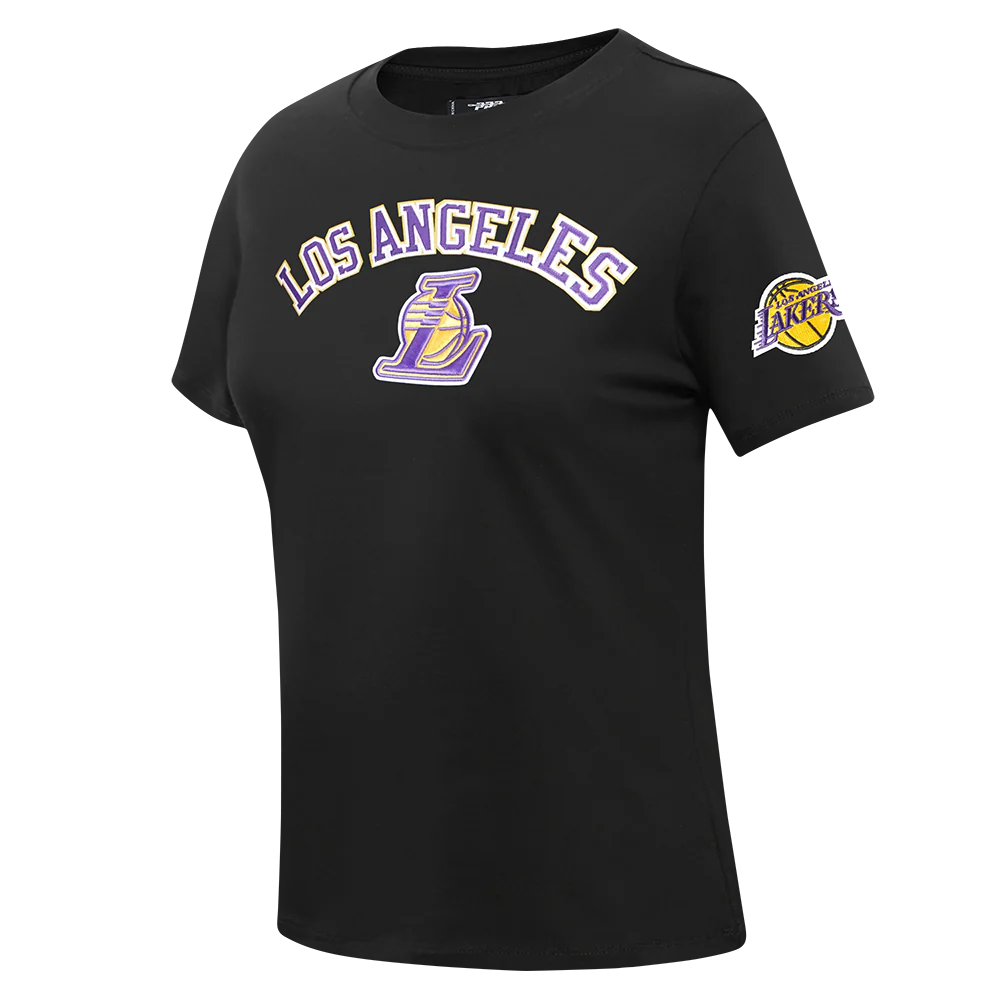 NBA LOS ANGELES LAKERS CLASSIC WOMEN'S WIND CTN BF TEE (BLACK) - Image 2