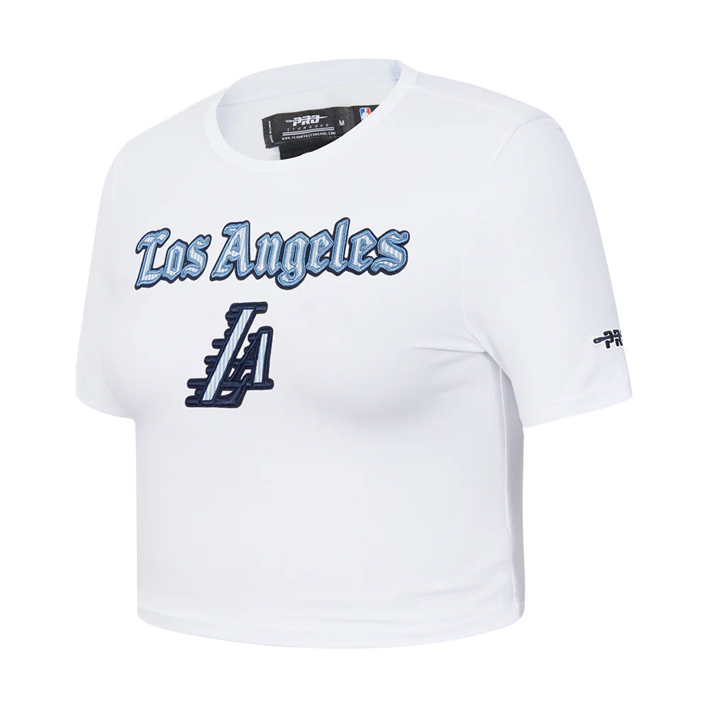 NBA LOS ANGELES LAKERS COUNTRY CLUB WOMEN'S MIDRIFF TEE (WHITE) - Image 2