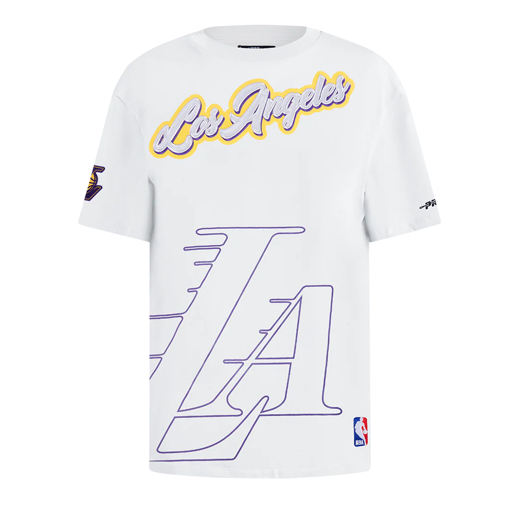 NBA LOS ANGELES LAKERS SHEER INFLUENCE WOMEN'S BOYFRIEND TEE (PURPLE)