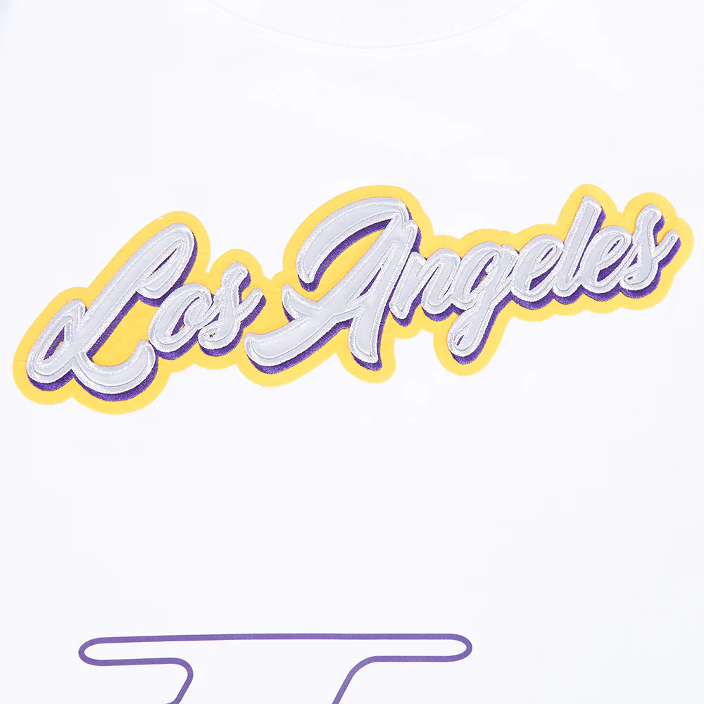 NBA LOS ANGELES LAKERS SHEER INFLUENCE WOMEN'S BOYFRIEND TEE (WHITE) - Image 5