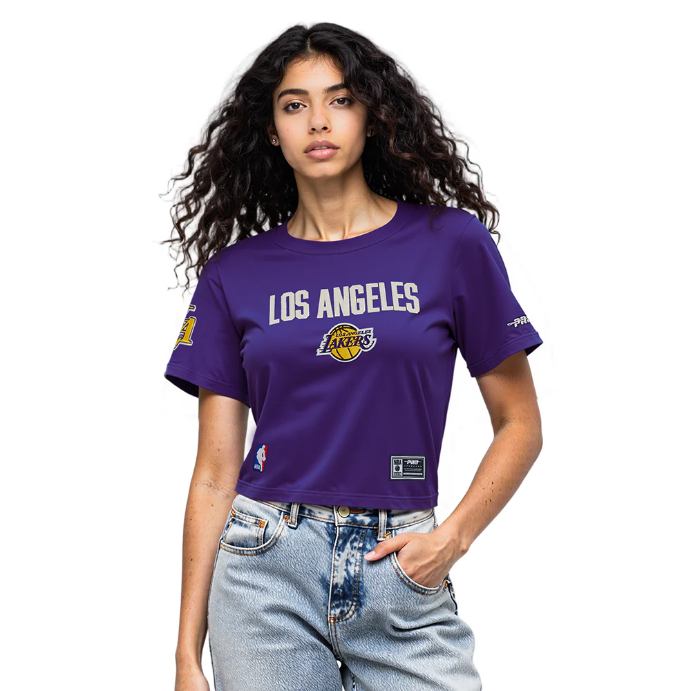 NBA LOS ANGELES LAKERS MODERN ORIGINALS WOMEN'S SJ BOXY TEE (PURPLE)