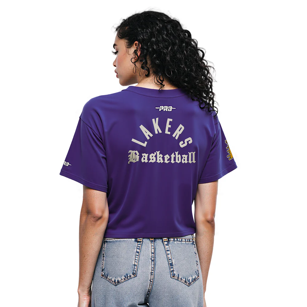 NBA LOS ANGELES LAKERS MODERN ORIGINALS WOMEN'S SJ BOXY TEE (PURPLE) - Image 2