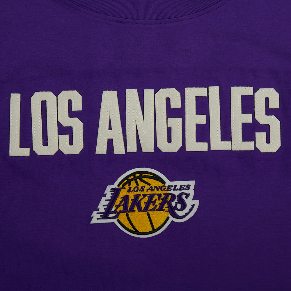 NBA LOS ANGELES LAKERS MODERN ORIGINALS WOMEN'S SJ BOXY TEE (PURPLE) - Image 7