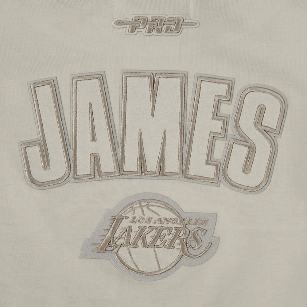 NBA LOS ANGELES LAKERS LEBRON JAMES #23 NEUTRAL PNN WOMEN'S SJ BOXY TEE (TAUPE) - Image 7