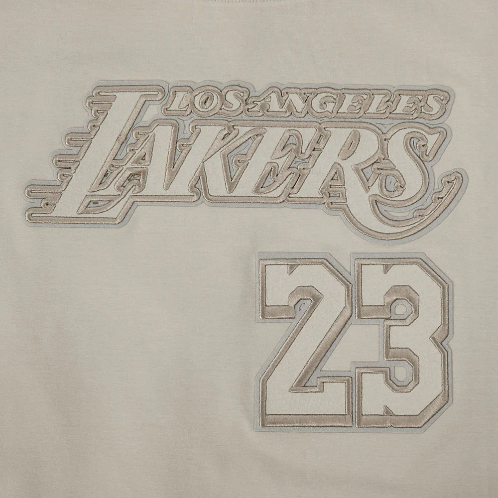 NBA LOS ANGELES LAKERS LEBRON JAMES #23 NEUTRAL PNN WOMEN'S SJ BOXY TEE (TAUPE) - Image 8