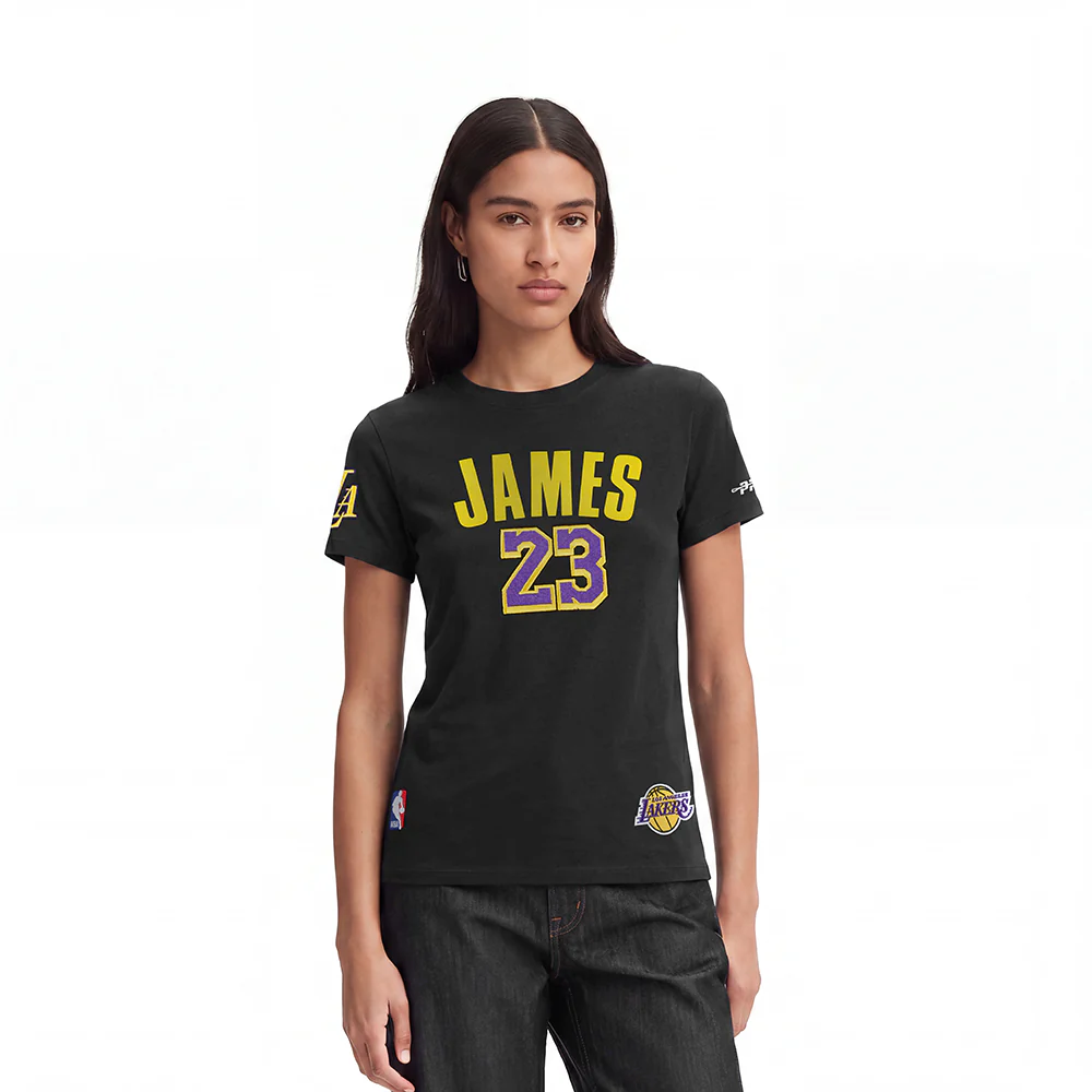 NBA LOS ANGELES LAKERS LEBRON JAMES #23 CLASSIC PNN WOMEN'S SJ SLIM FI (BLACK)