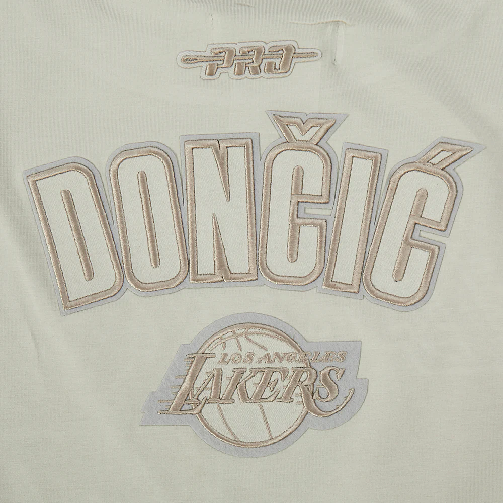 NBA LOS ANGELES LAKERS LUKA DONCIC #77 NEUTRAL PNN WOMEN'S SJ BOXY TEE (TAUPE) - Image 9