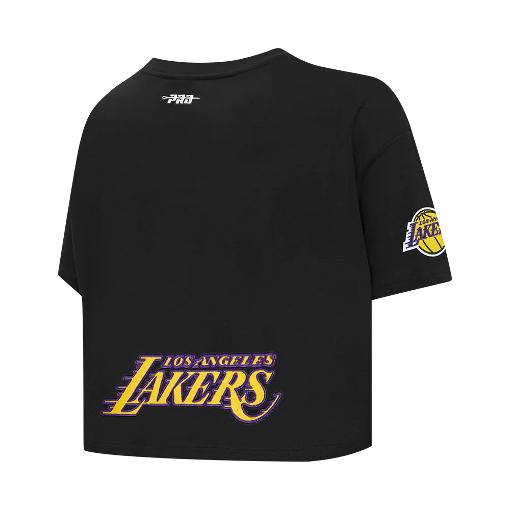 NBA LOS ANGELES LAKERS LUKA DONCIC #77 CLASSIC PNN WOMEN'S SJ BOXY TEE (BLACK) - Image 6