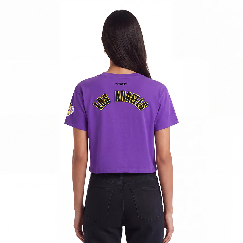 NBA LOS ANGELES LAKERS CLASSIC WOMEN'S BOXY TEE (PURPLE) - Image 2
