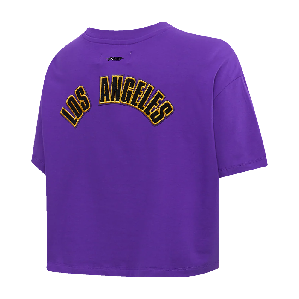 NBA LOS ANGELES LAKERS CLASSIC WOMEN'S BOXY TEE (PURPLE) - Image 5