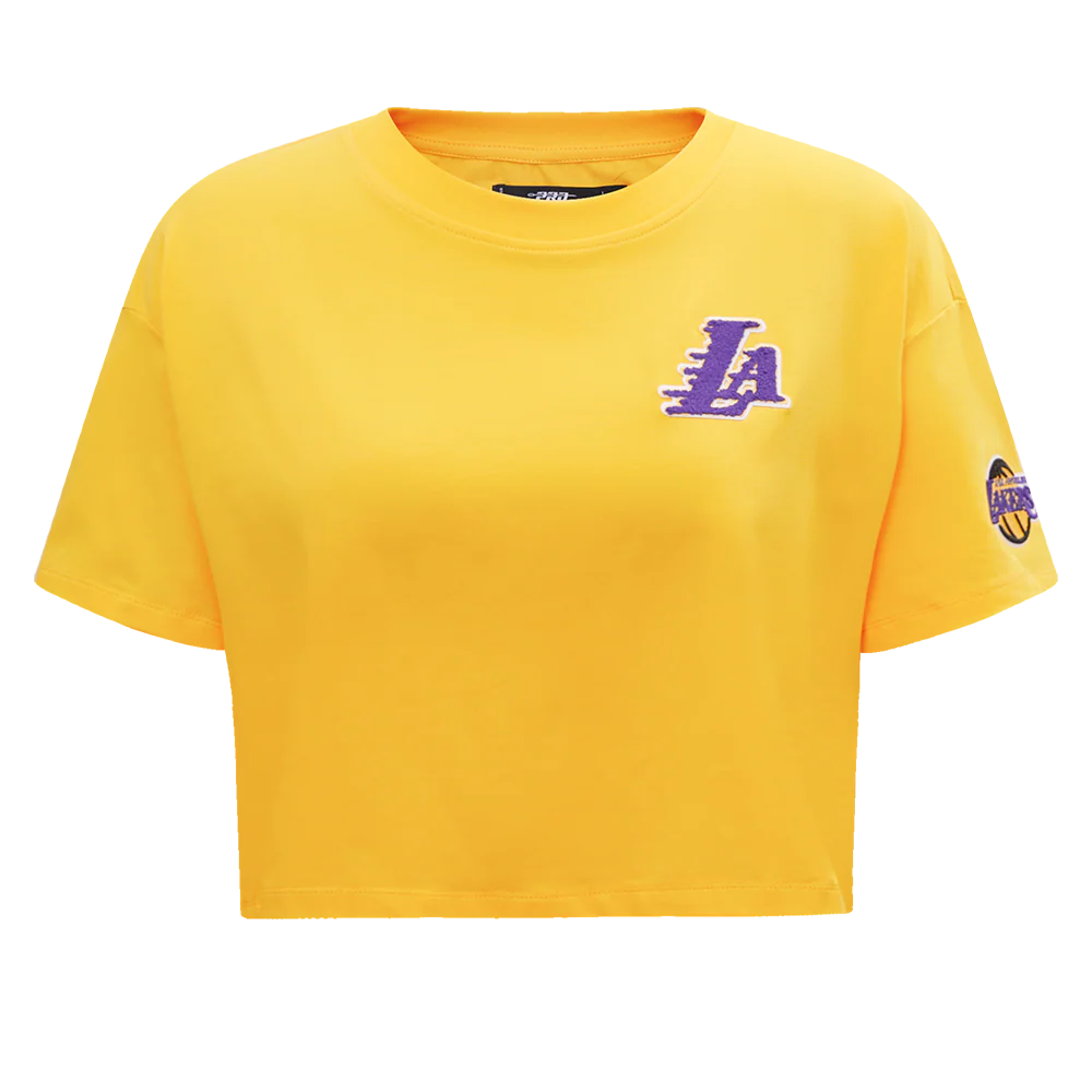 NBA LOS ANGELES LAKERS CLASSIC WOMEN'S BOXY TEE (YELLOW) - Image 3