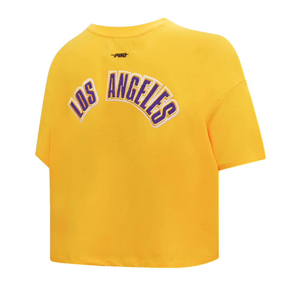 NBA LOS ANGELES LAKERS CLASSIC WOMEN'S BOXY TEE (YELLOW) - Image 5