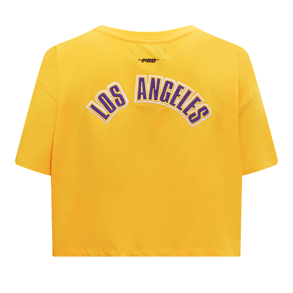 NBA LOS ANGELES LAKERS CLASSIC WOMEN'S BOXY TEE (YELLOW) - Image 6