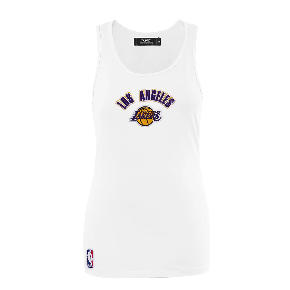 NBA LOS ANGELES LAKERS CLASSIC WOMEN'S RELAXED FIT RACERBACK (WHITE) - Image 3