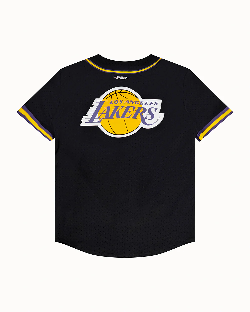 NBA LOS ANGELES LAKERS CLASSIC BIG BOYS MESH BUTTON DOWN SHIRT (BLACK/PURPLE) - Image 4